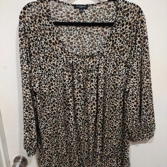 Lot Of 2 Slinky Feel Animal Print Career Casual Tops Sz 2X-Notations Liz Baker - Picture 2 of 11